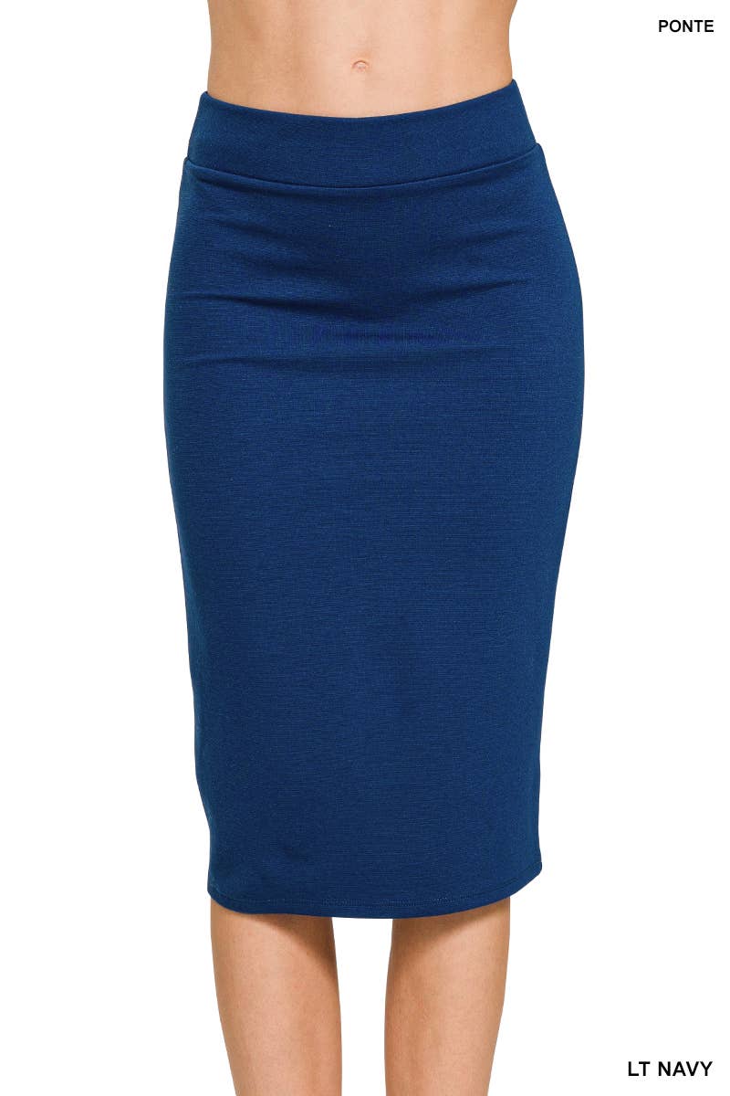 42POPS – wholesale Kjol - Dam – 42POPS Ponte knälång pennkjol0