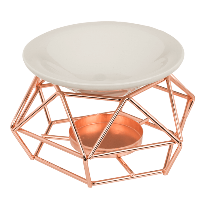 Out of the blue KG – wholesale Ljushållare – Keramisk skål på roséguld metallram,2