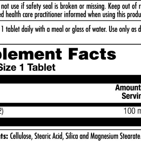KAL - Wholesale Oral Supplement/Vitamin - B-2 Tablets 100 mg1