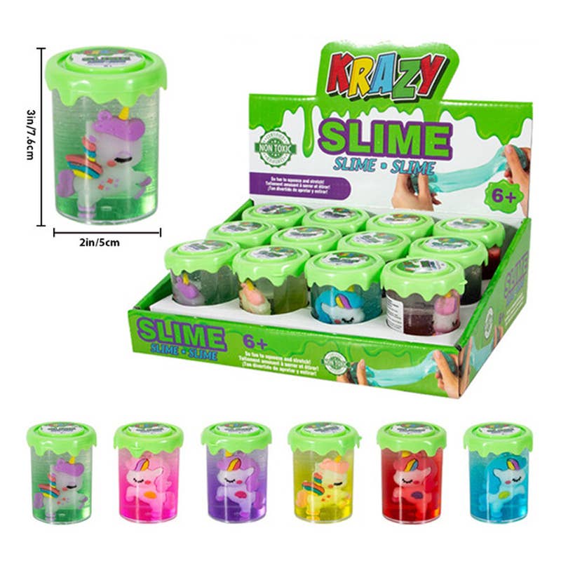 Deluxe Import Trading - Wholesale Toy Set - Kids - Krazy Slime 2 tone colors with unicorn0
