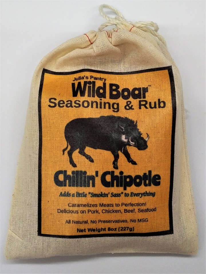 Julia's Pantry Wild Boar Chipotle Dry Sugar Rub, 8oz doek voor wholesale door Julia's Southern Foods, LLC
