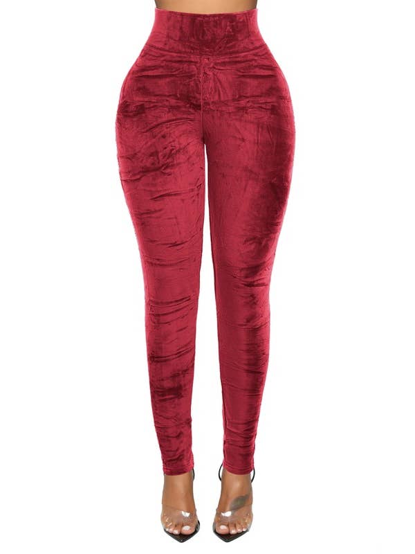 5besties inc - Venta al por mayor Leggings modernos - Mujer - Leggins de cintura alta de terciopelo con forro polar8