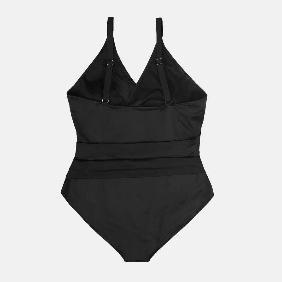 Rock Club - Wholesale One Piece Swimsuit - Women's - Plus Size Waist Wrap Tie One Piece7