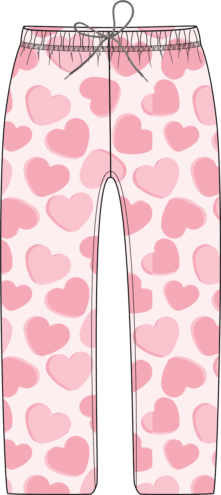 Rose Textiles – wholesale Sleepwear bottom – Kids – Flannel Fleece Pajama Pant: Pink Heart 1