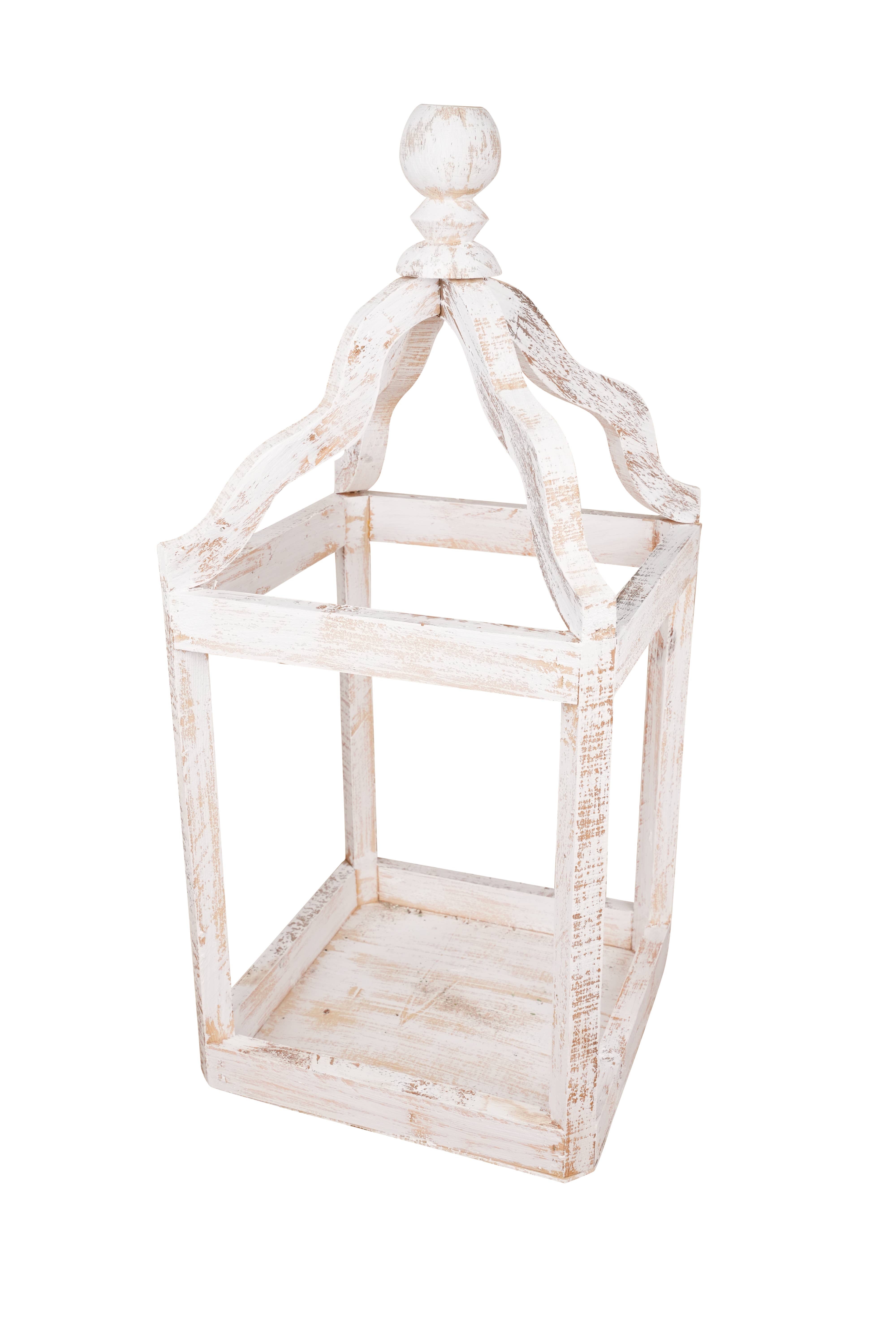 My Amigos Imports – wholesale Lantern –  Pinnacle Farmhouse Wood Lantern-Set of 2-Rustic-White4