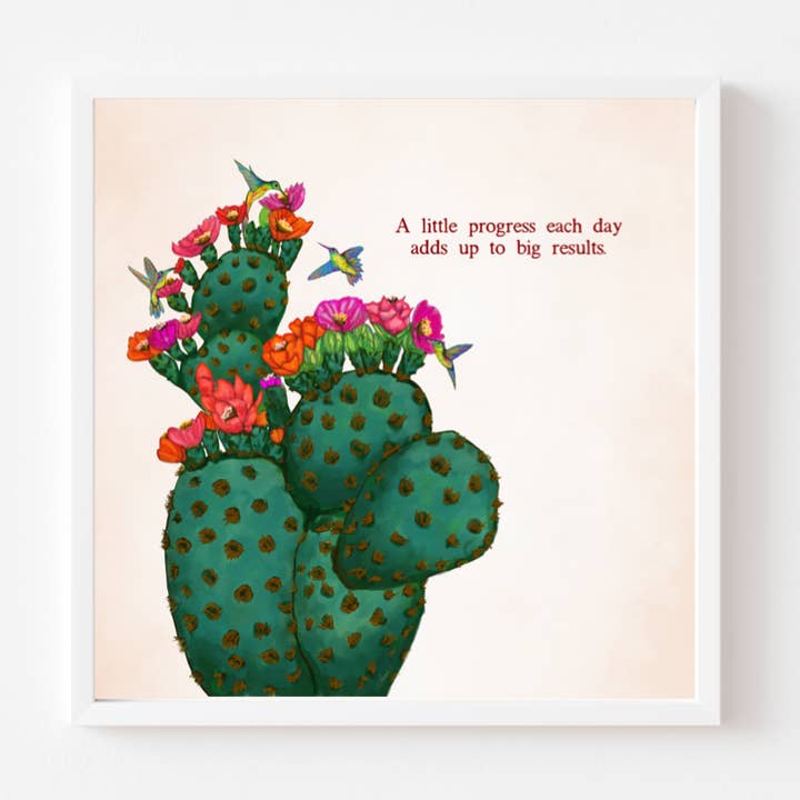 A Little Progress Each Day | Quote Art for wholesale by Art by Anna Alvarado