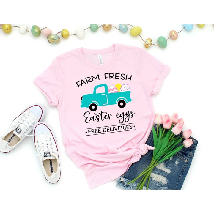 Camicia Farm Fresh Easter Eggs - Camicia pasquale e ulteriori Risultati per prezzo uova fresche all'ingrosso. Resi gratuiti e termini di pagamento a 60 giorni su Faire in tendenza su Faire.