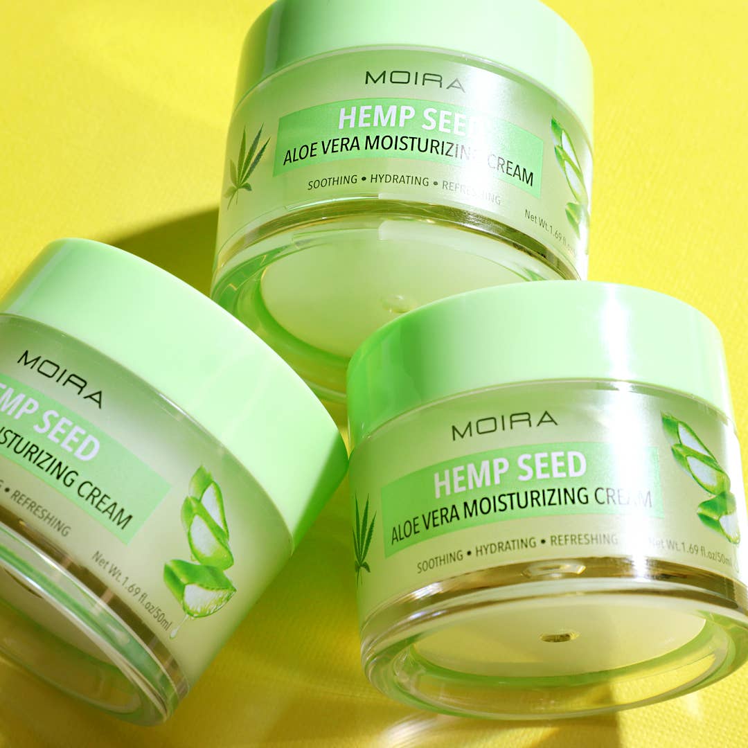 Moira Cosmetics – Engroshandel Fugtighedscreme til ansigtet – Moira Cannabisfrø Aloe Vera Fugtgivende Creme2