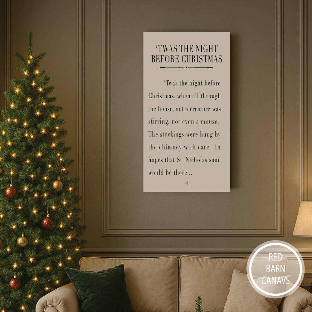 Red Barn Canvas - Wholesale Christmas Wall Art - 'Twas The Night Before Christmas | Banner or Stretch Canvas10