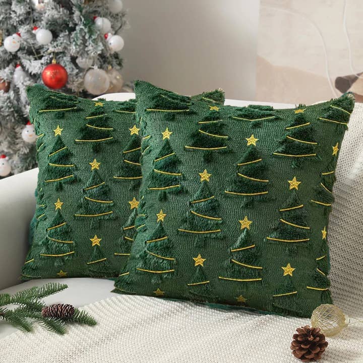 Christmas Tree Textured Plush Pillow Cover for wholesale by Grafton Essentials