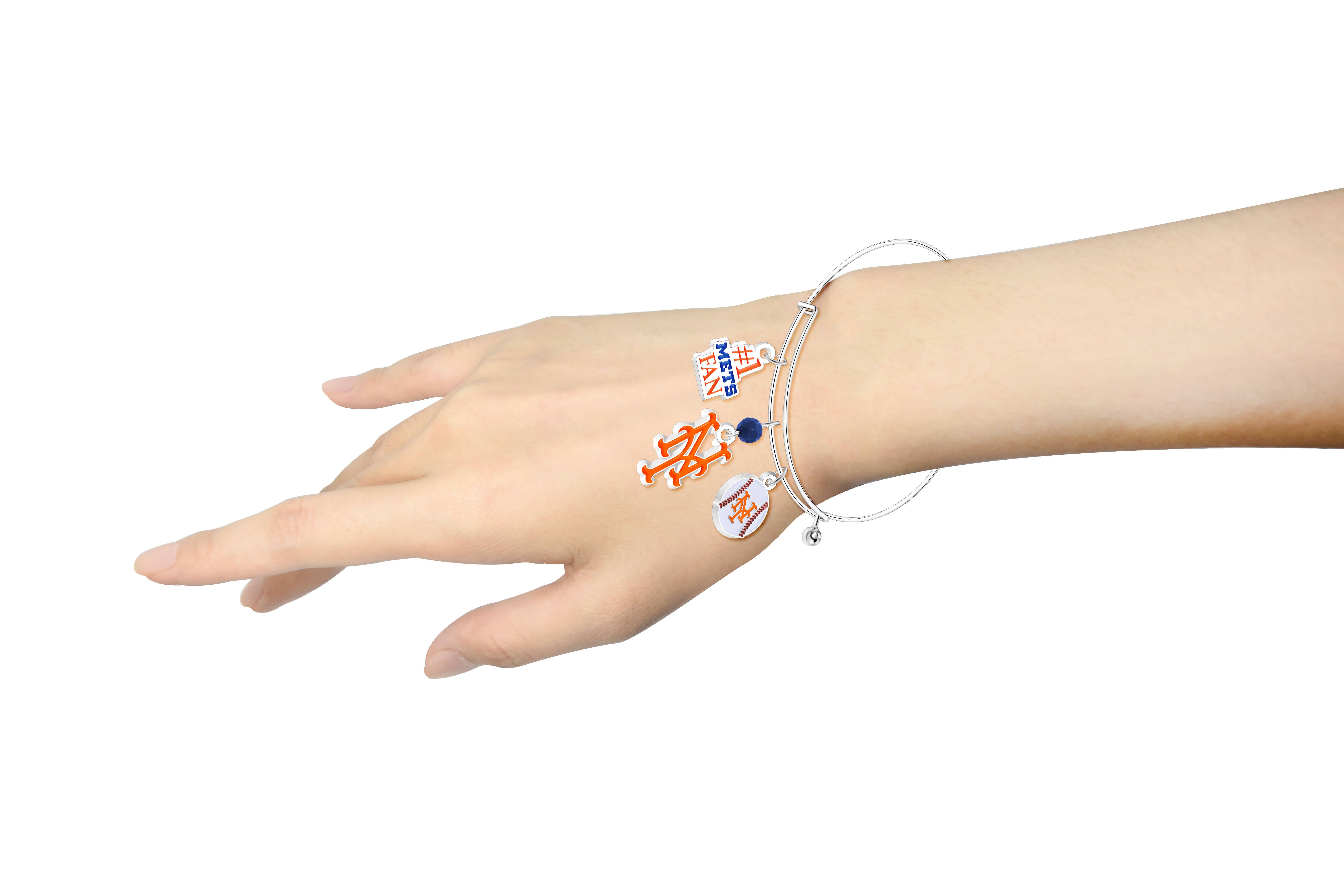 Simran International - Wholesale Charm/Dangle Bracelet - MLB New York Mets Three Charm Logo Bracelet1