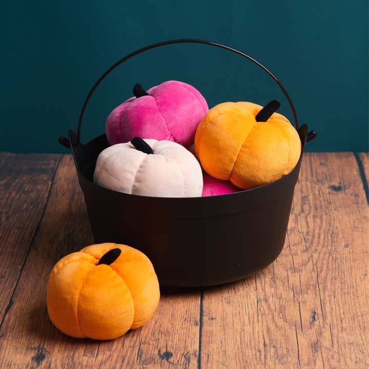 Talking Tables EU - Wholesale Decorative Tabletop Object - Halloween Velvet Pumpkin Decorations - Mixed Colours4