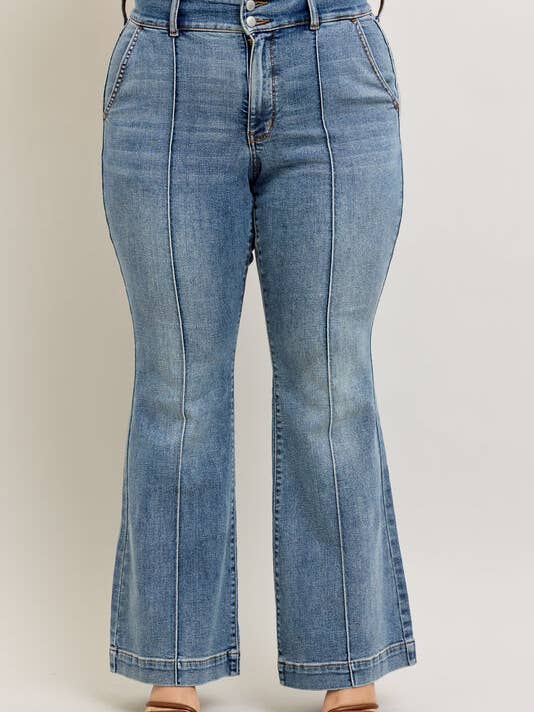 High Waisted Trouser Flare - PLUS for wholesale by Judy Blue Jeans