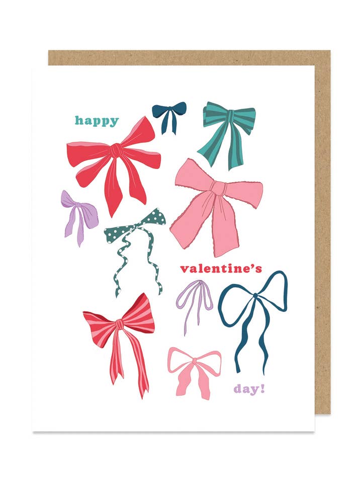 Bow Valentine's Card - Color for wholesale by Maddon and Co