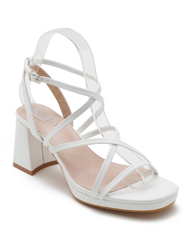Joia Paris - Wholesale Platform Heels - Women's - Wedge Heel Sandal with Crossed Strap H8-8364