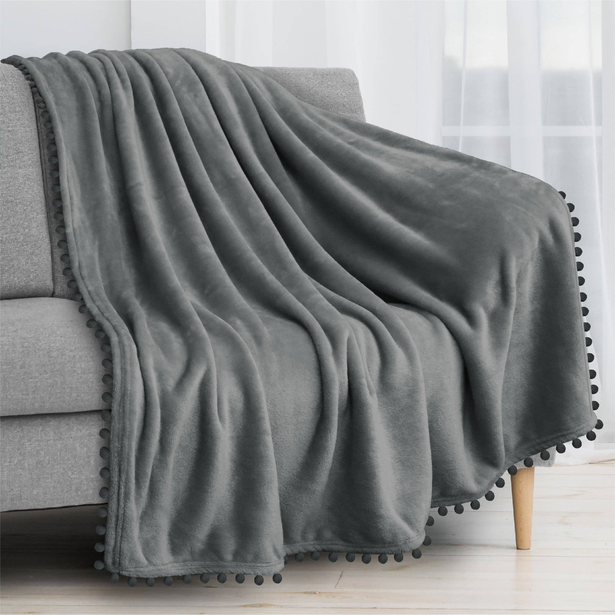 Pavilia – wholesale Prydnadsfilt – Filt med pompom-fransar116