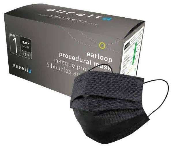 THE LASH BOX - Wholesale Protective Face Mask/Shield - Aurelia Surgical Masks BLACK