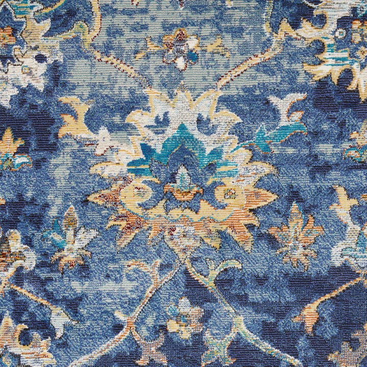Blue Indigo Jacobean Area Rug for wholesale on Faire