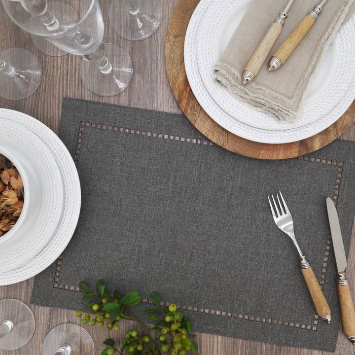 Saro Lifestyle - Wholesale Placemat - Laser-Cut Hemstitch Placemat