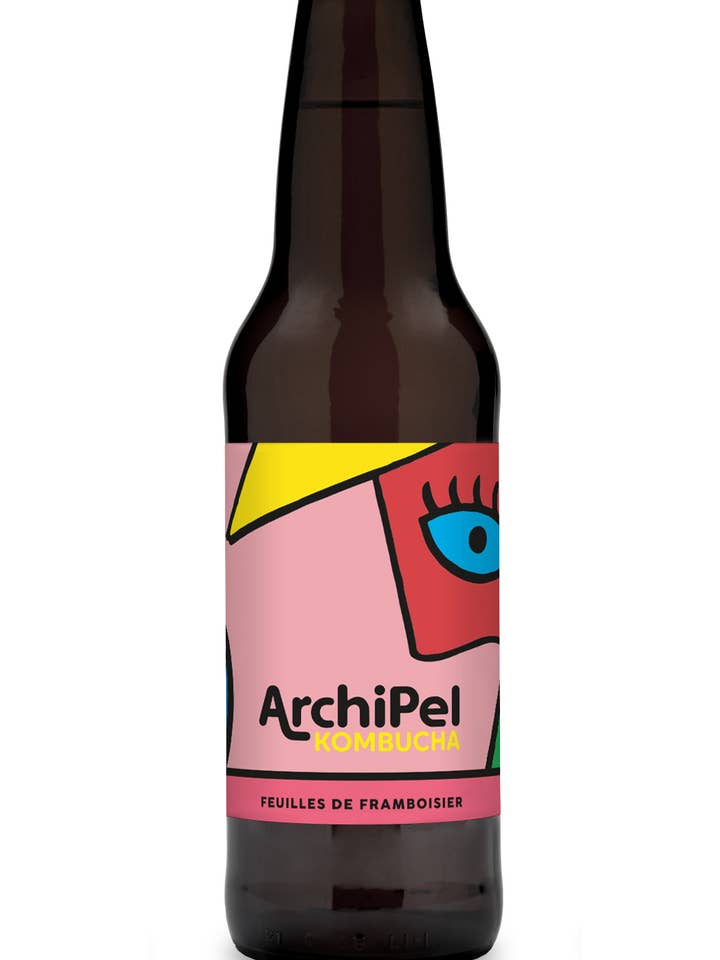 Kombucha mit Himbeerblättern – 33 cl für den Großhandel von Archipel kombucha