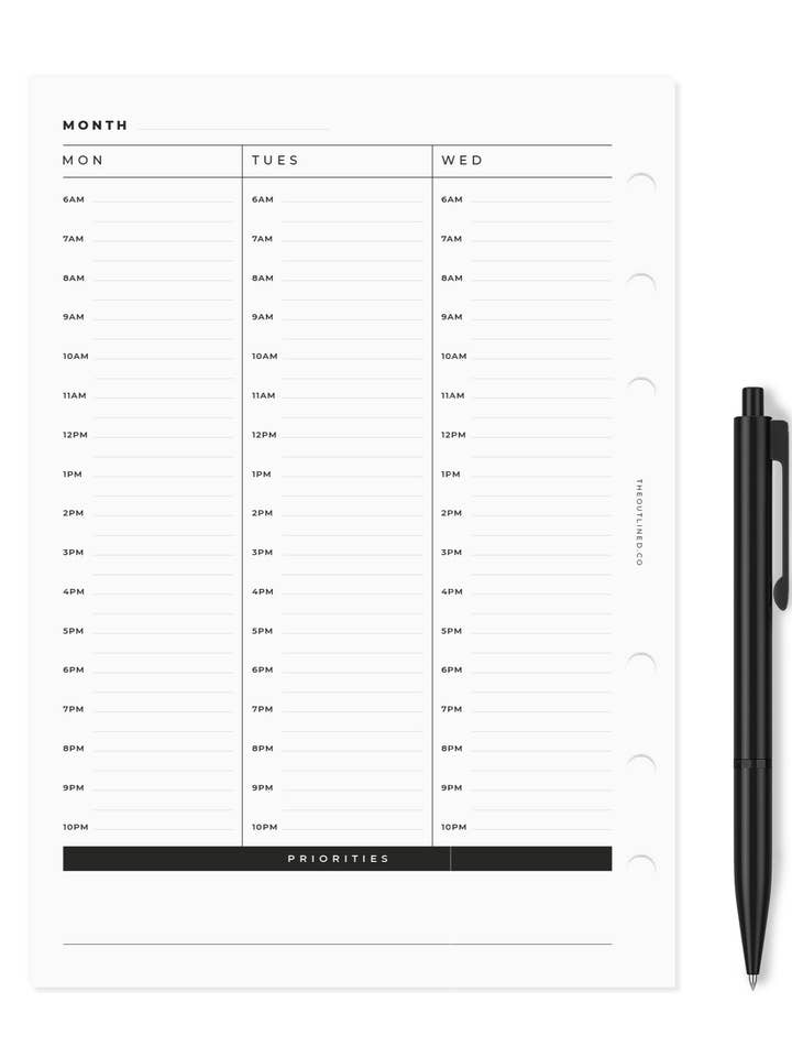 Layout Horário - Refil Sem Data por atacado de Outlined