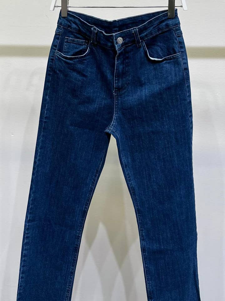 FRINGE HEM DENIM PANTS(823717) for wholesale by MILIO MILANO