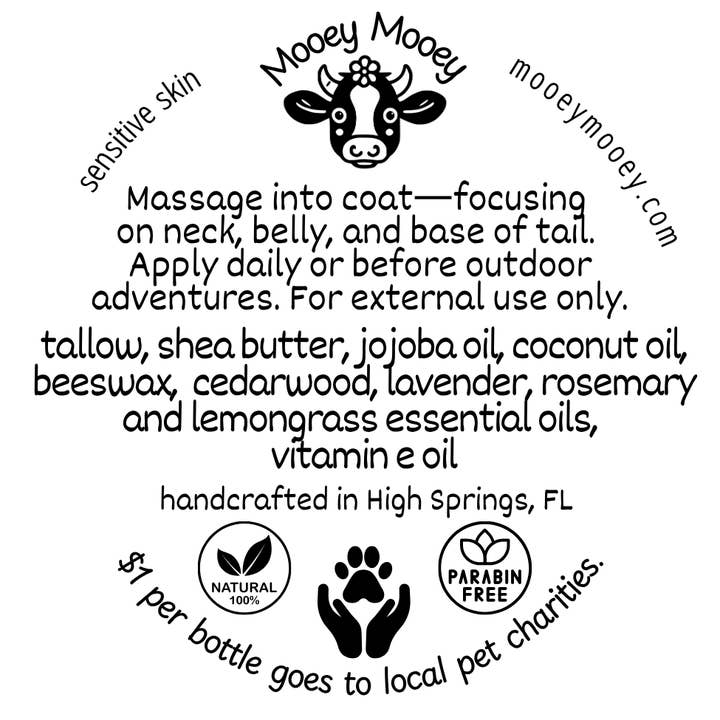MOOey MOOey Skincare, LLC - Wholesale Pet Flea/Tick Spray - Tail Waggin’ Tallow Flea & Tick Rub – Natural Pest Protection for Pups5