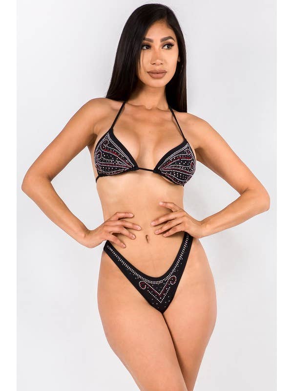 Yira - Wholesale Two Piece Swimsuit - Women's - Sexy string bikini with bedazzled design