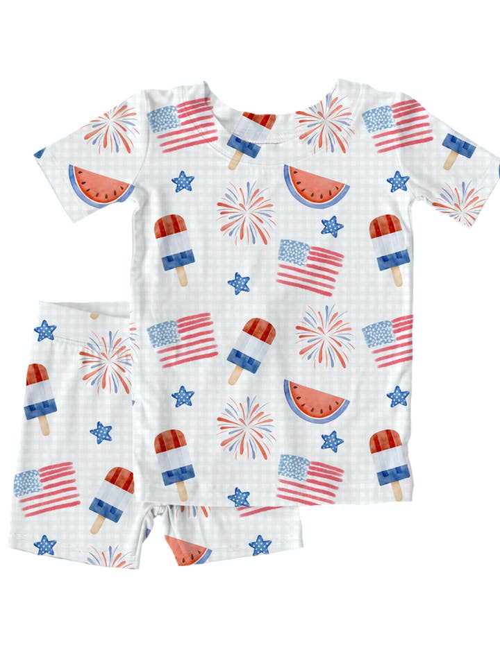 Stars & Stripes 2-delad Shorts Bambupyjamas för wholesale av Wyldhood