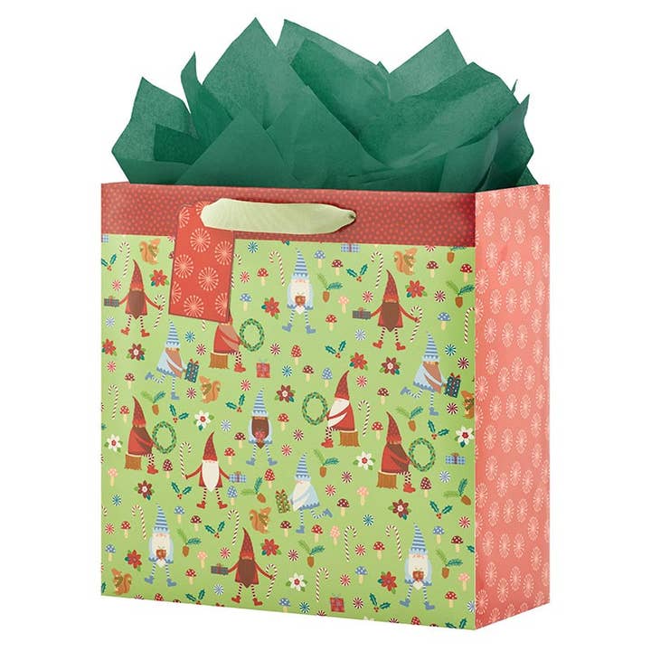 Heart and Gnome Gift Bag - Large Square for wholesale by The Gift Wrap Company