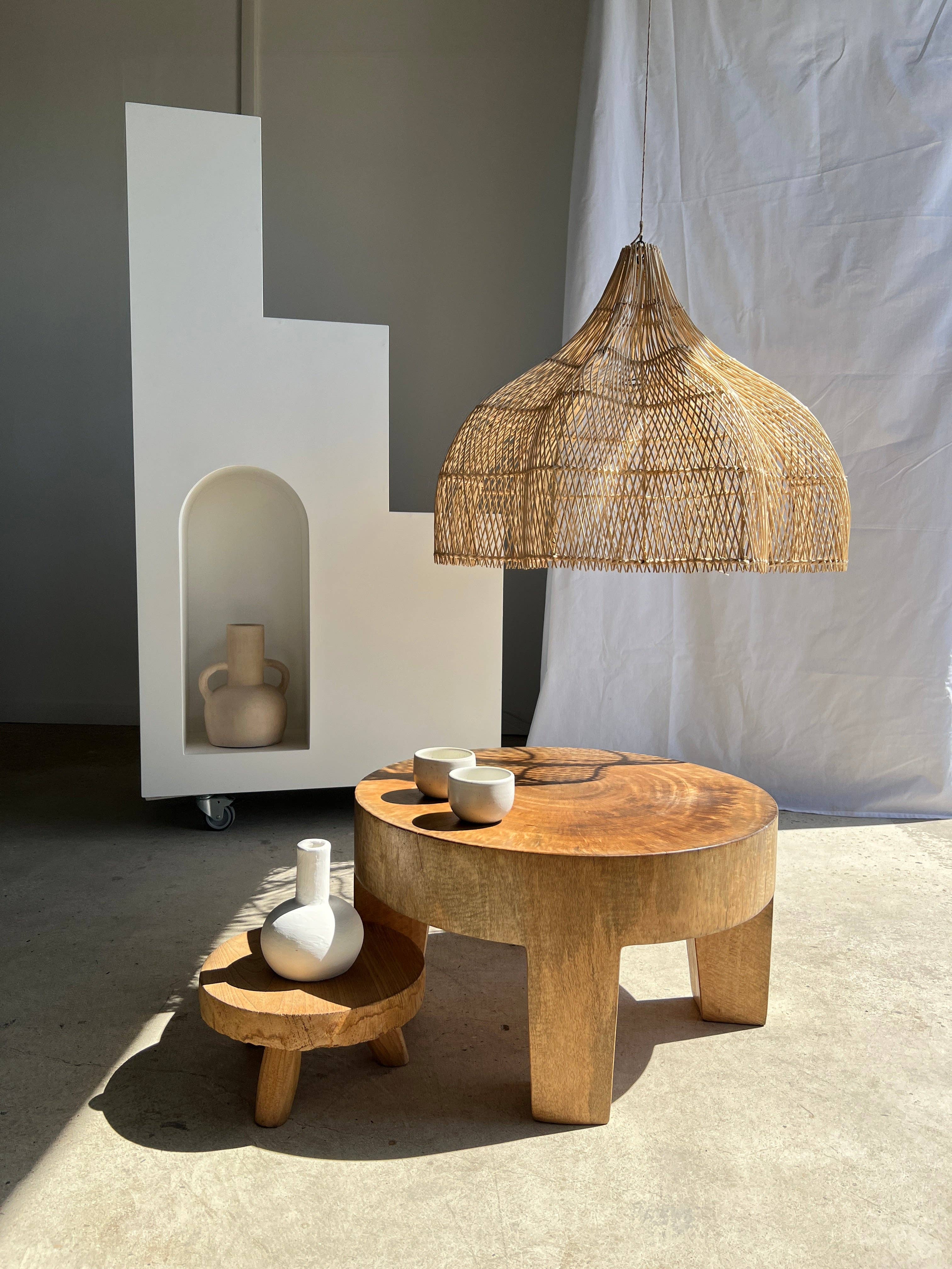 Office Objets - Wholesale Chandelier/Hanging Light - Pendant light, flower-shaped rattan fixture, tulip, corolla H:80cm D80cm77