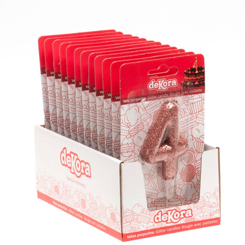 Birthday candle for cakes with pink glitter for wholesale on Faire11