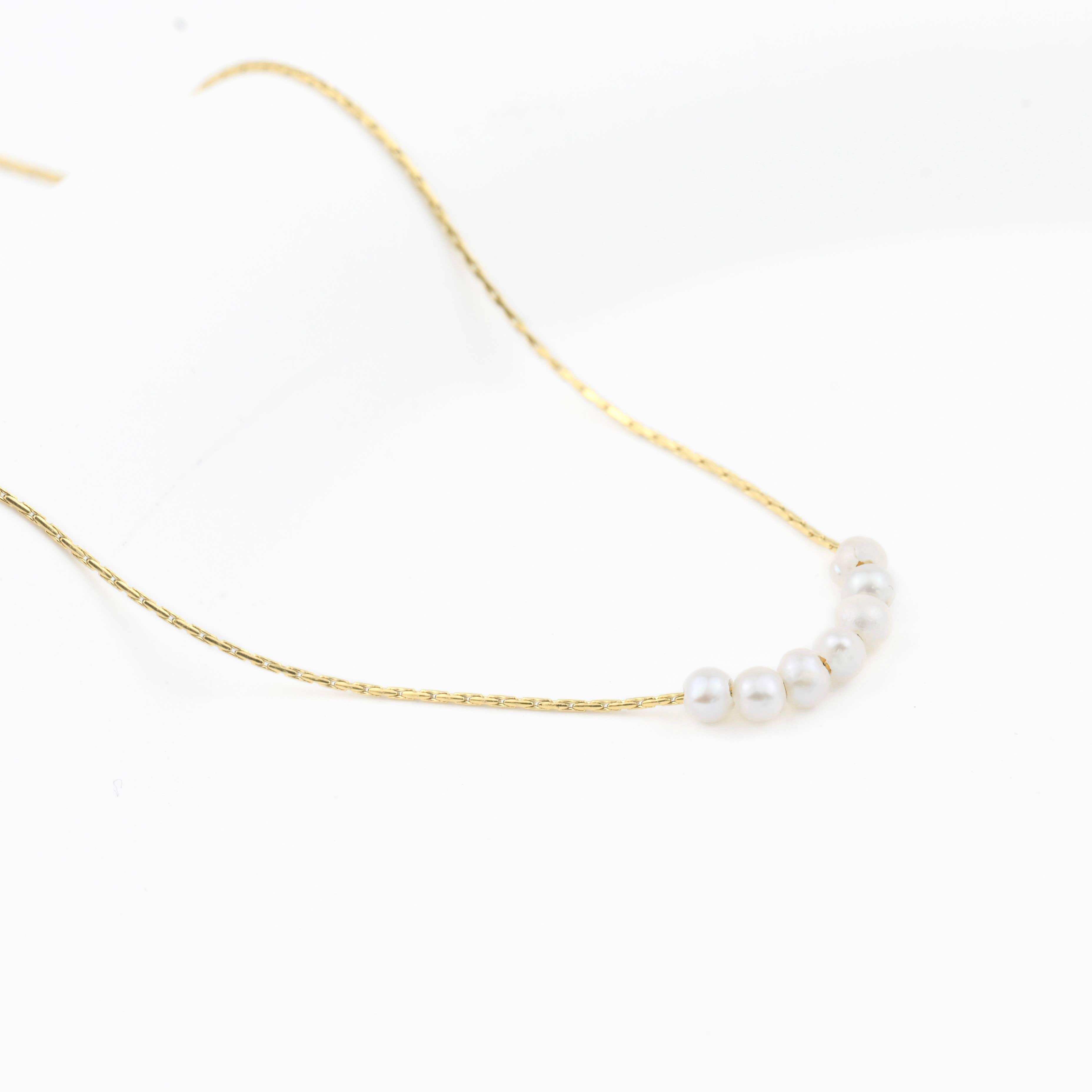 Blueyejewelry - Wholesale Beaded/Pearl Necklace - Gold Pearl Chain Necklaces - Waterproof Assorted Peal Chains9