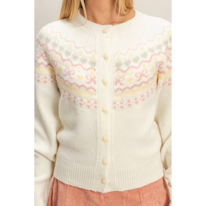 HYFVE - Wholesale Cardigan - Women's - Button-Front Fair Isle Sweater Cardigan10