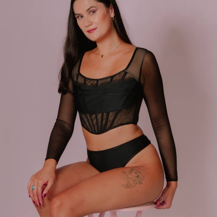 Madalynne Intimates - Wholesale Corset - Women's - Buffy Corset Top: Black2