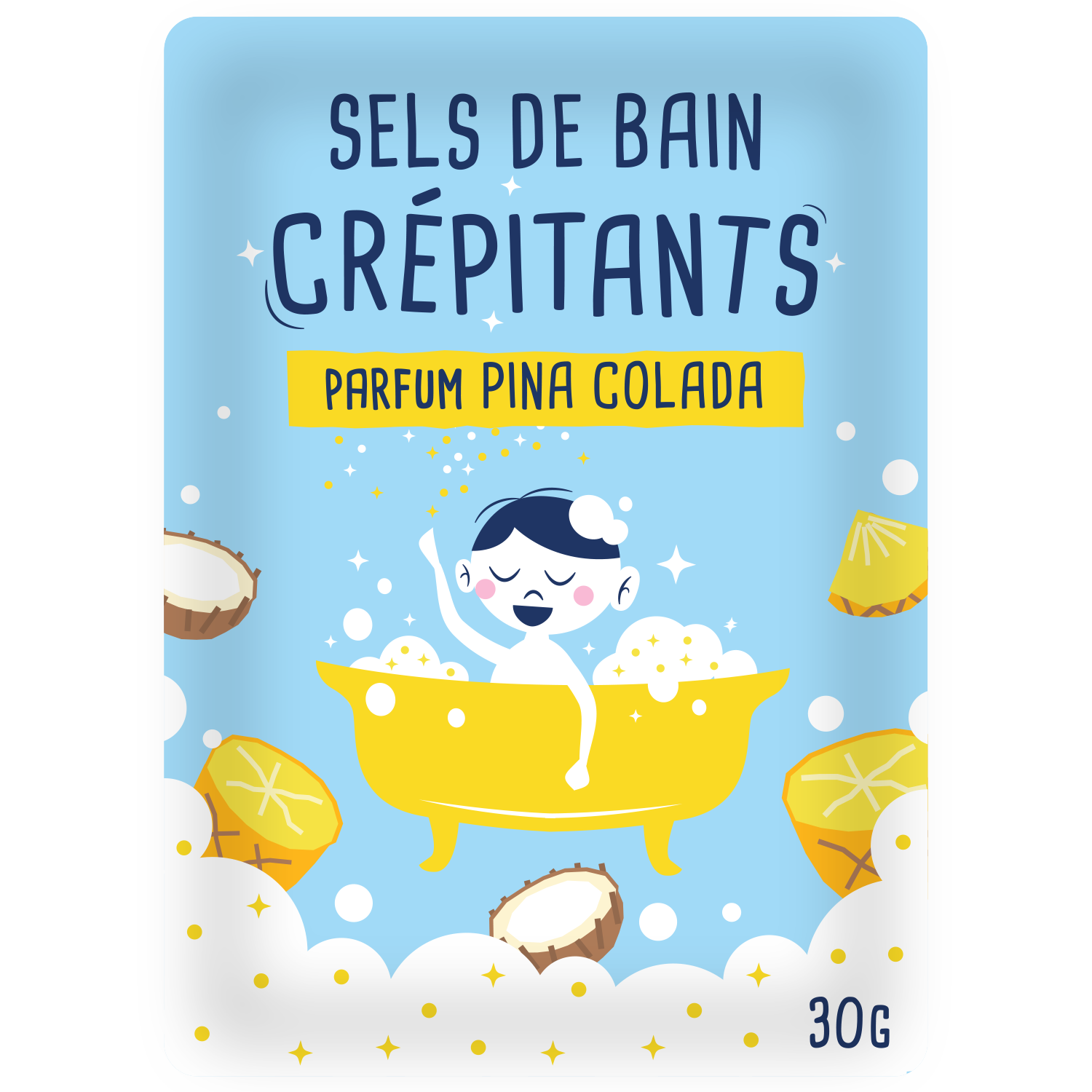 FRENCH TENDANCE - Wholesale Bath Bomb/Fizz - Crackling bath salts 30 g - Pina Colada scent2