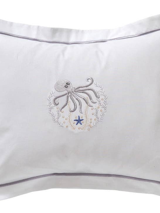 Boudoir Pillow Cover, Octopus (Pewter) for wholesale by Jacaranda Living