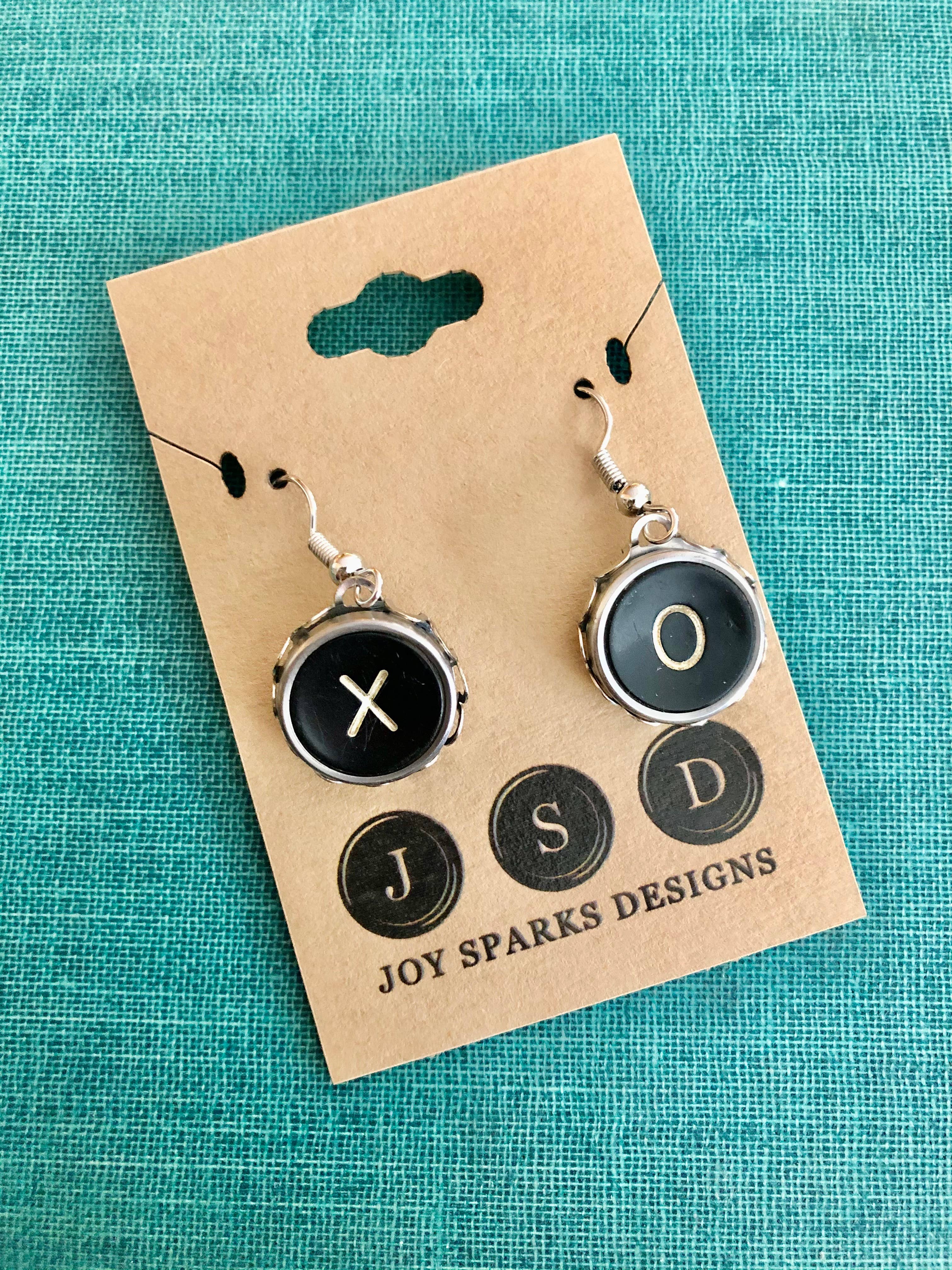 Joy Sparks Designs - Wholesale Dangle Earrings - XO Typewriter Key Earrings5