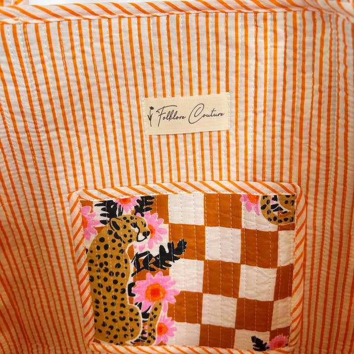 Folklore Couture - Wholesale Tote Bag - Women's - Quilted Tote Bag | Jaguar Print Tote | Large Shopping Tote
