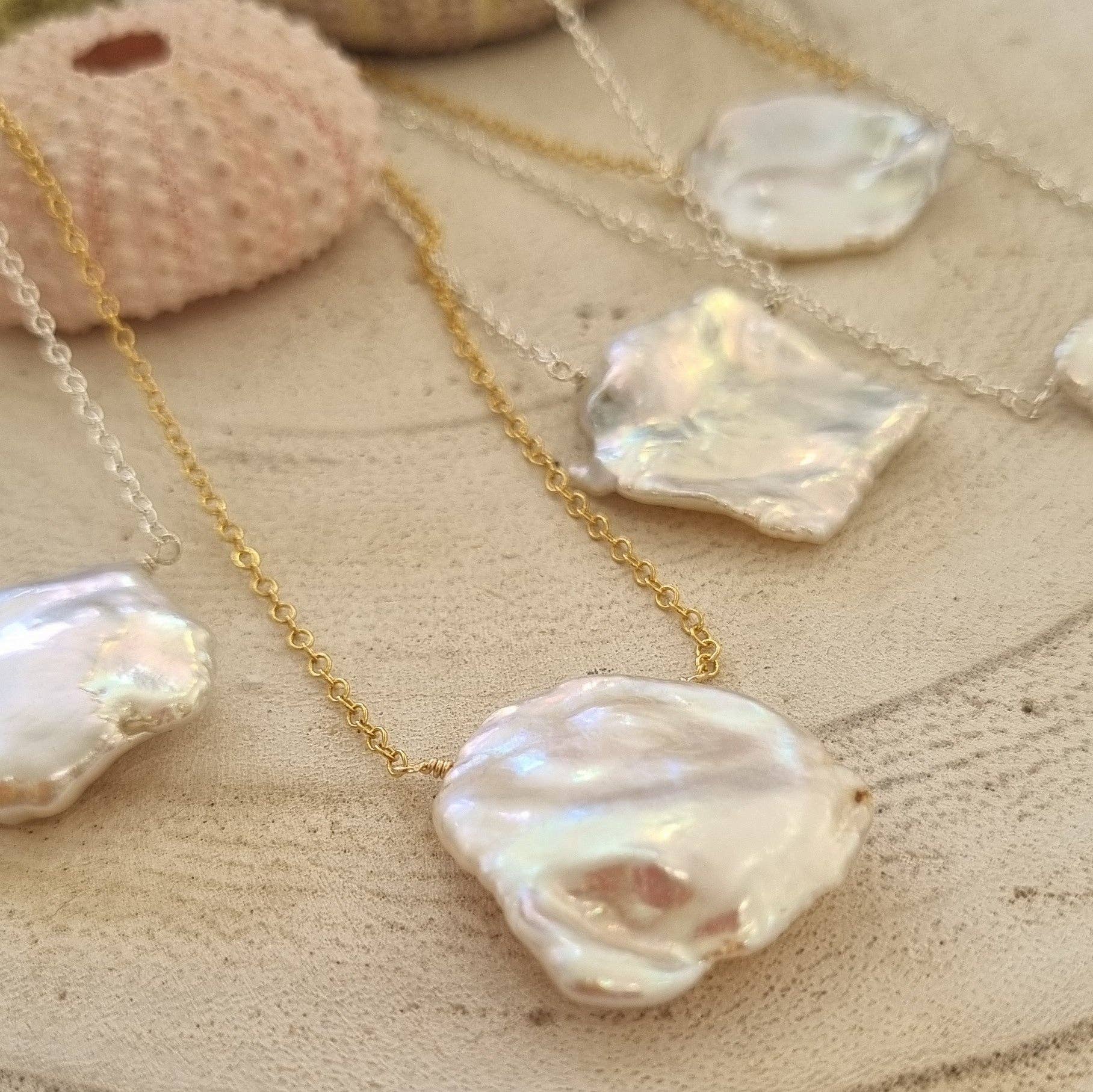 PearlGem Designs - Wholesale Pendant/charm necklace - Keshi Freshwater Pearl 14k Gold filled Gold or Sterling Silver Necklace4