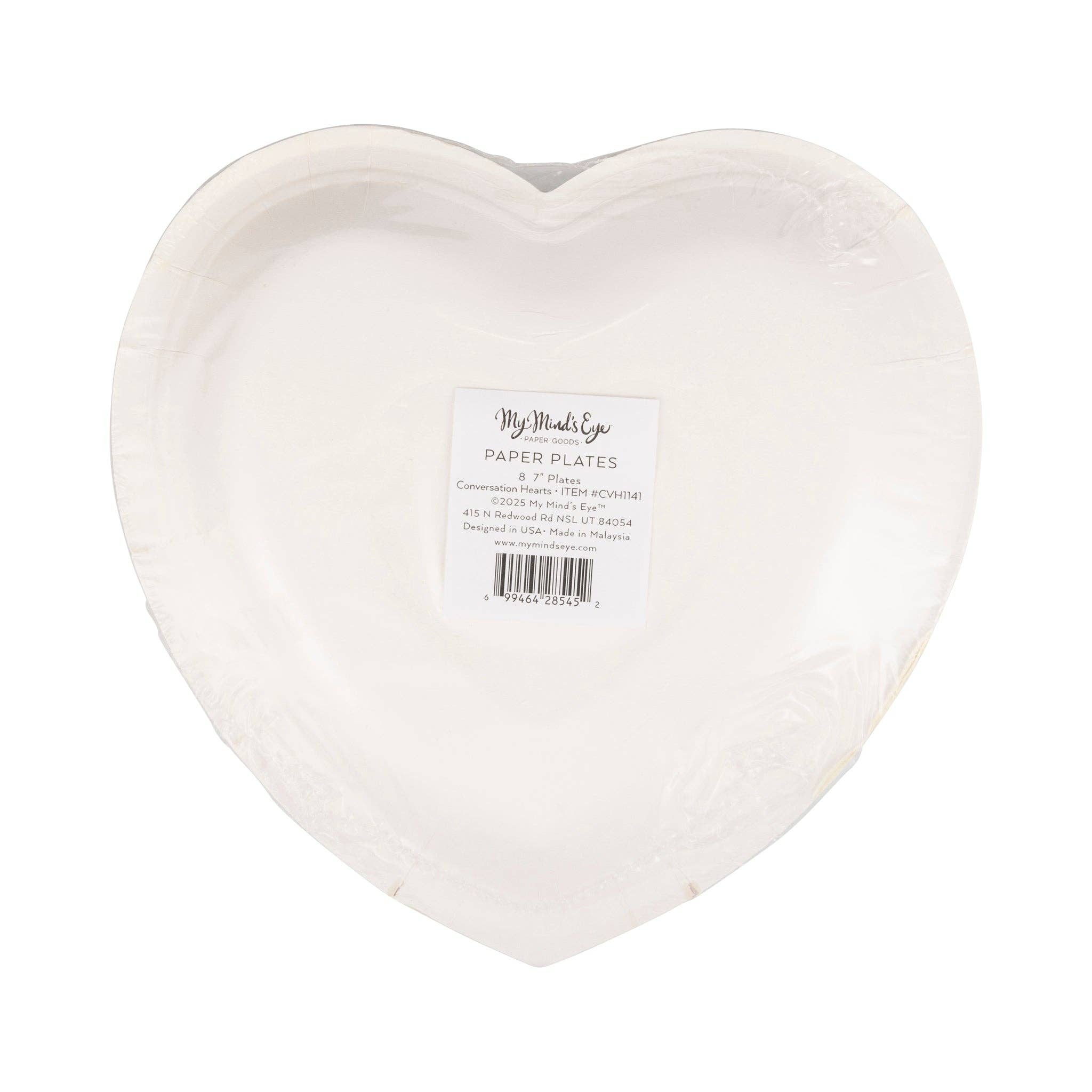 My Mind’s Eye - Wholesale Disposable Plate - CVH1141 - Conversation Hearts Dessert Plate Set5