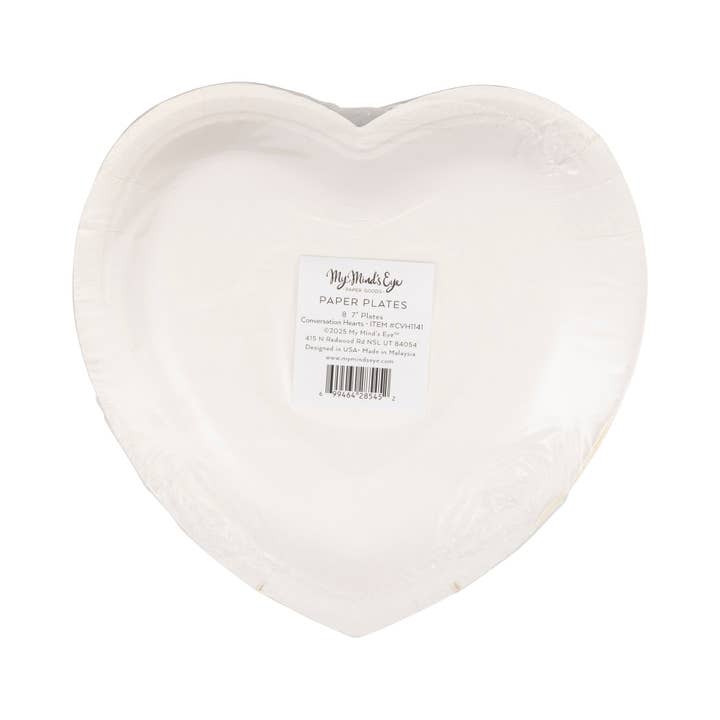 My Mind’s Eye - Wholesale Disposable Plate - CVH1141 - Conversation Hearts Dessert Plate Set5