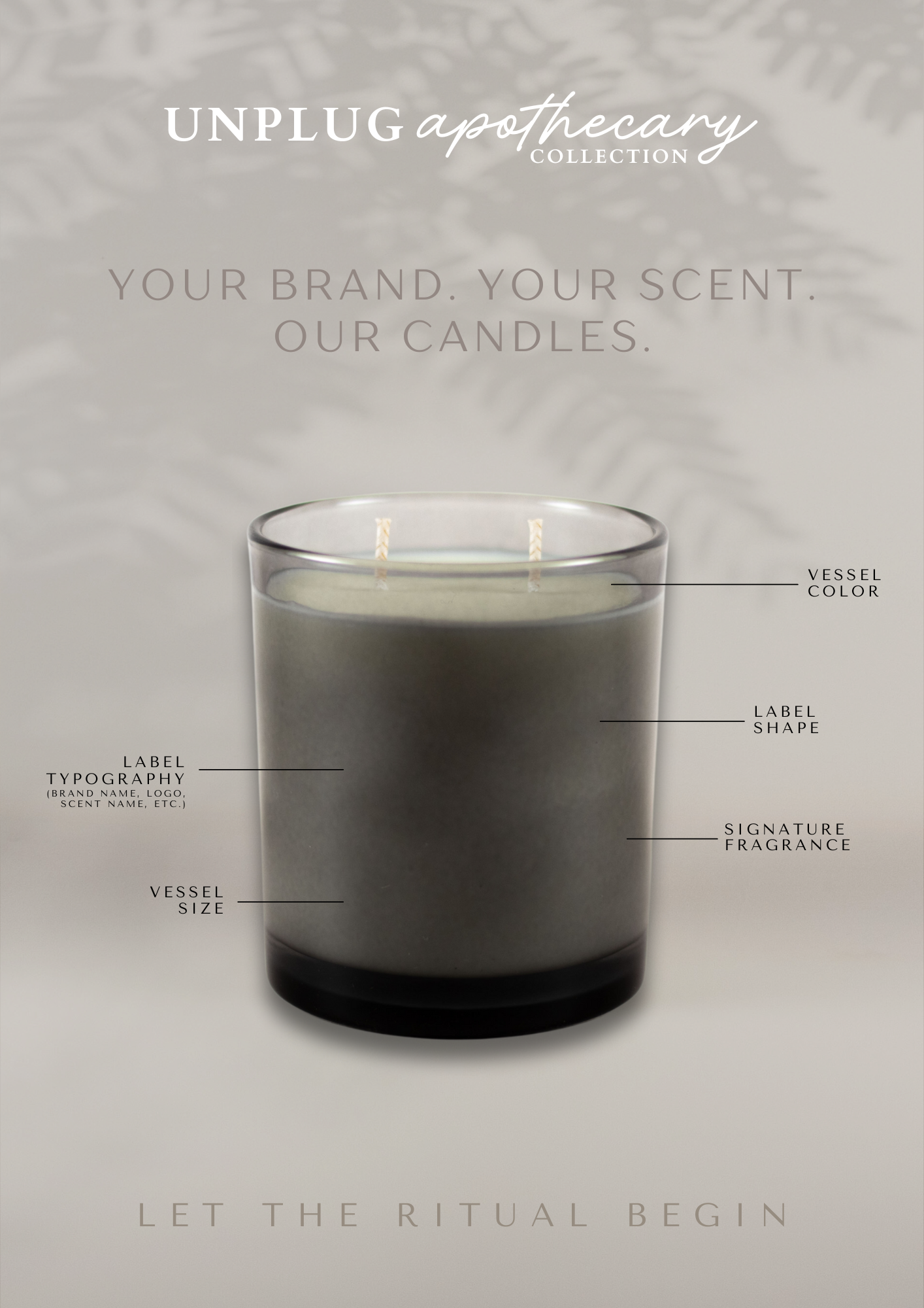 Unplug Soy Candles - Vendita all'ingrosso Candela in vasetto - Candela Personalizzata con Marchio della Collezione Apothecary (14 oz / 9 oz)10