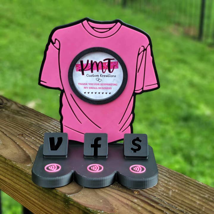 T-shirt sociale media betalingsstand tik om naar bedrijfsinformatie te gaan voor wholesale door It's Transfer Time