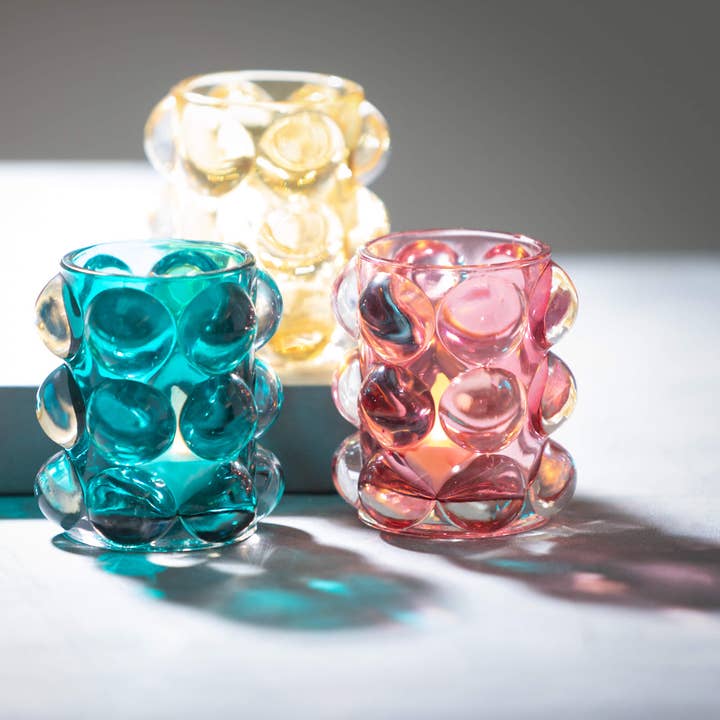 Sullivans Home Decor - Wholesale Candle Holder - BUBBLE TEXTURE GLASS VOTIVES