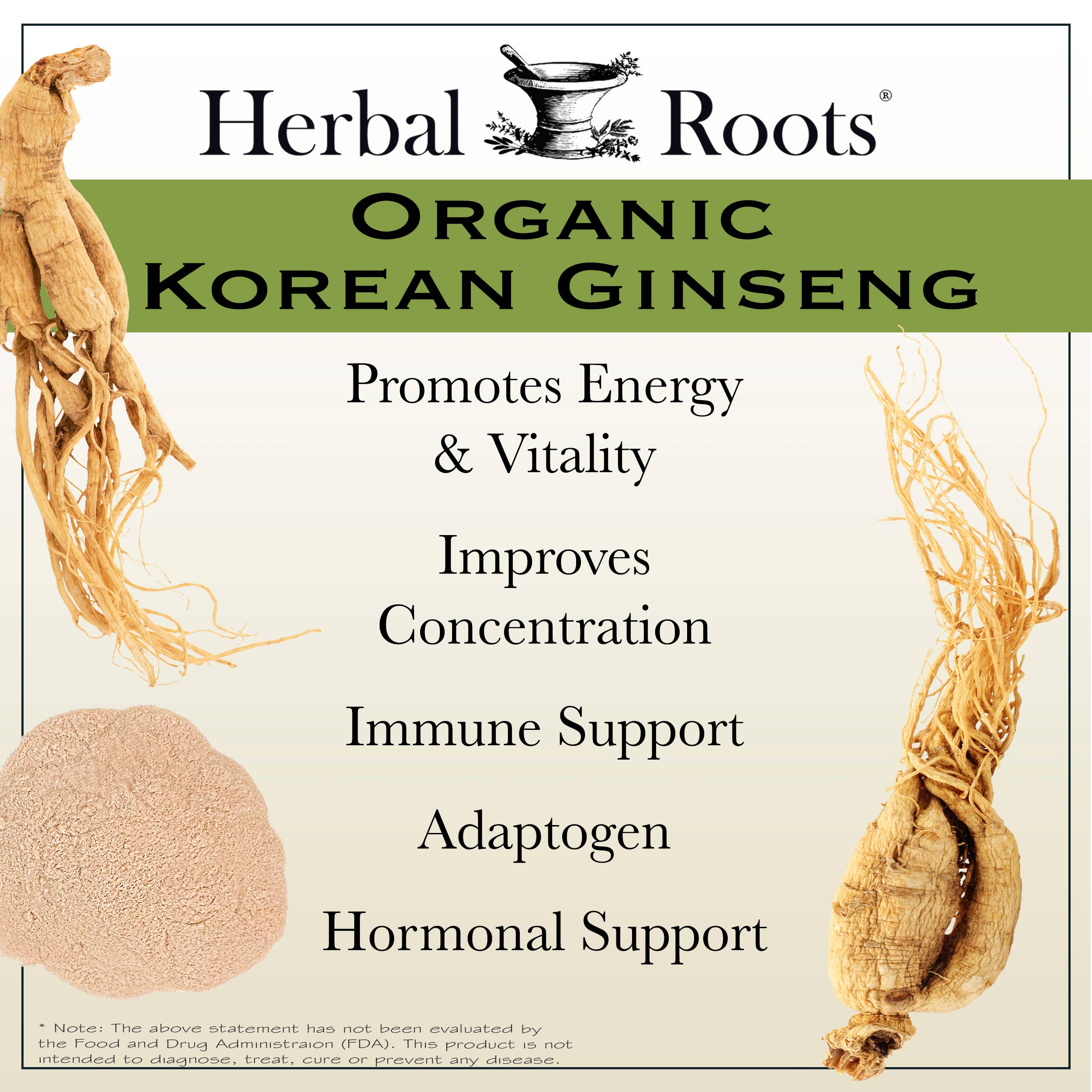 Herbal Roots - Wholesale Oral Supplement/Vitamin - Herbal Roots Organic Korean Ginseng Root Capsules6