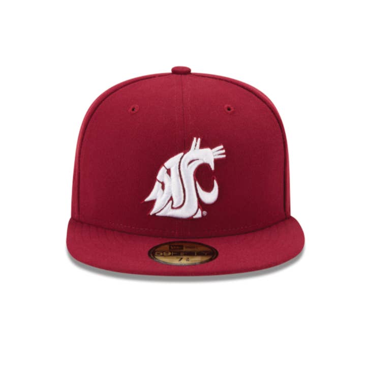 Rat City Skate Shop - Wholesale Flat Brim Cap - Unisex - Washington Cougars 59fifty New Era Crimson Red Fitted Hat