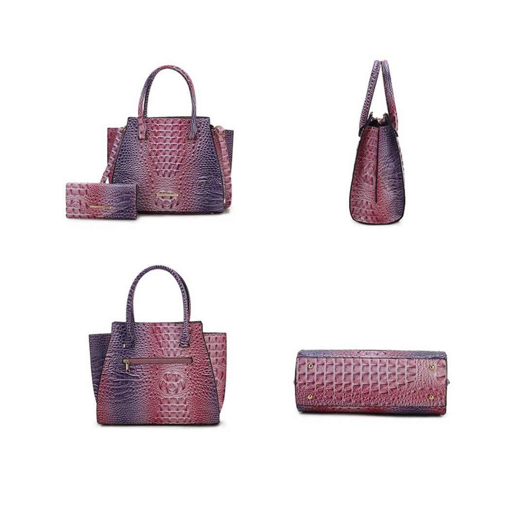MKF Collection – Sacola - Mulher por atacado – MKF Miriam Tote Saco Mulher com Carteira Croc em relevo Casual4