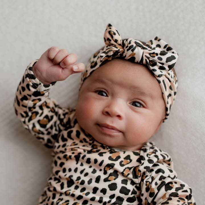 Three Little Tots - Wholesale Babygown - Baby - Leopard Knotted Gown5