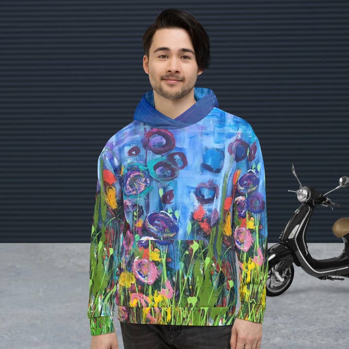 Uniseks geborsteld fleece met zacht katoengevoel aan de binnenkant van „Block Garden” voor wholesale door Tuckstreet